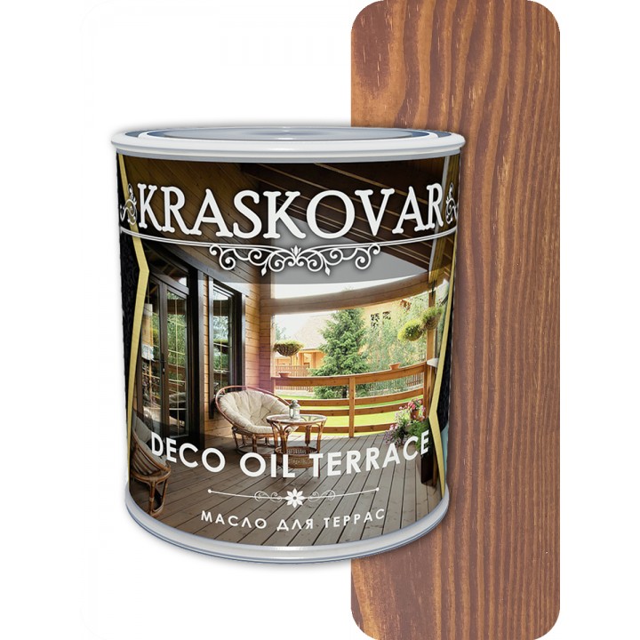 Масло для террас Kraskovar Deco Oil Terrace Гранатовый 0,75л