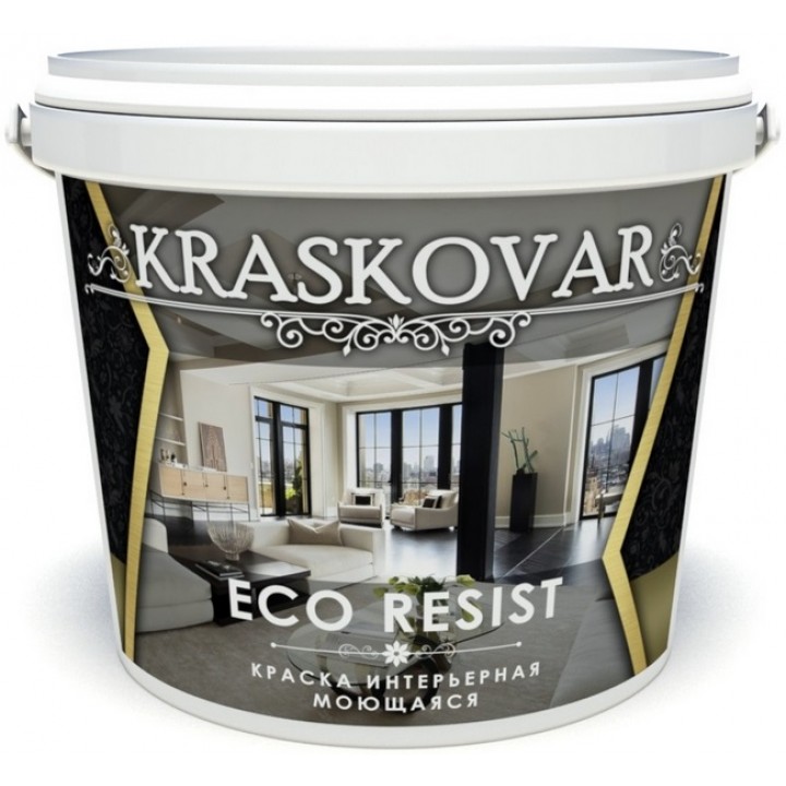 Краска интерьерная Kraskovar ECO RESIST  влагостойкая, моющаяся  База А 2л