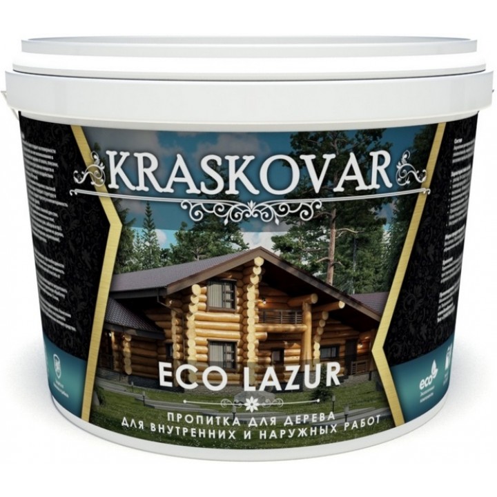 Пропитка для дерева Kraskovar Eco Lazur, рябина 9л
