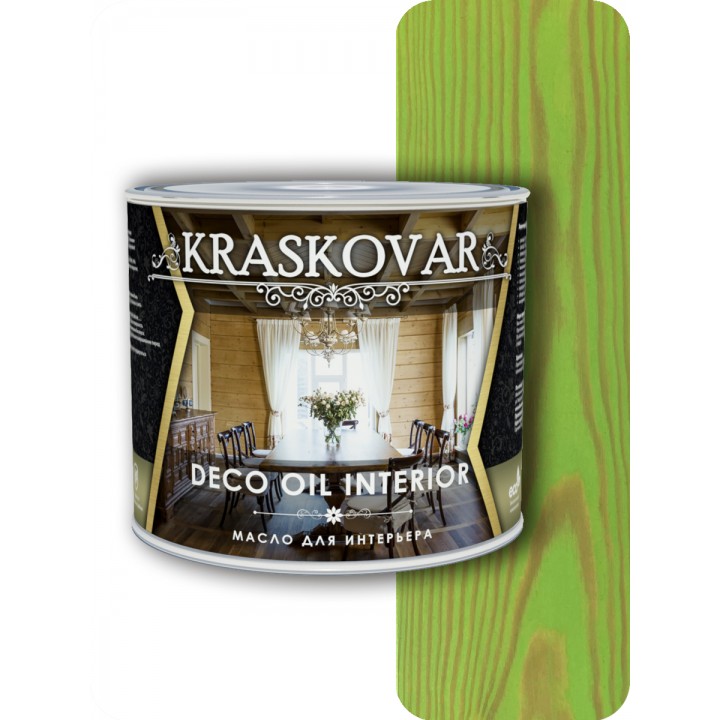 Масло для интерьера Kraskovar Deco Oil Interior Зеленый лайм 2,2л